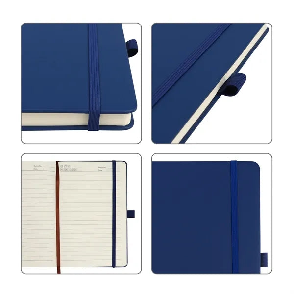 A5 PU Leather Business Notebook W/ Elastic Band