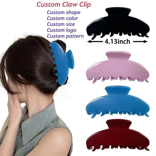 Women Simple Solid Color4.13-inch Large Acetate Hair Clip