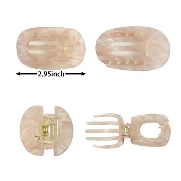 Spring Summer Colorful 2.95Inch Small Oval Acetate Hair Clip