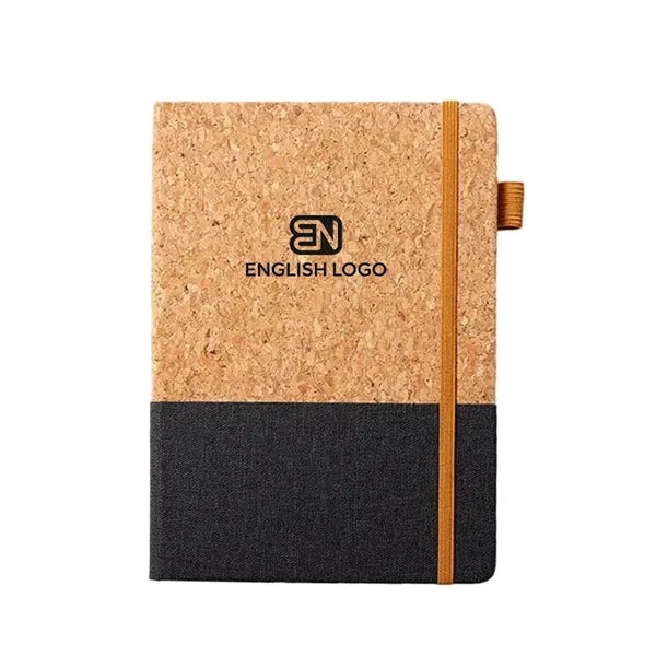 Eco-Friendly Patchwork Cork & Wheat Straw Faux Leather Noteb