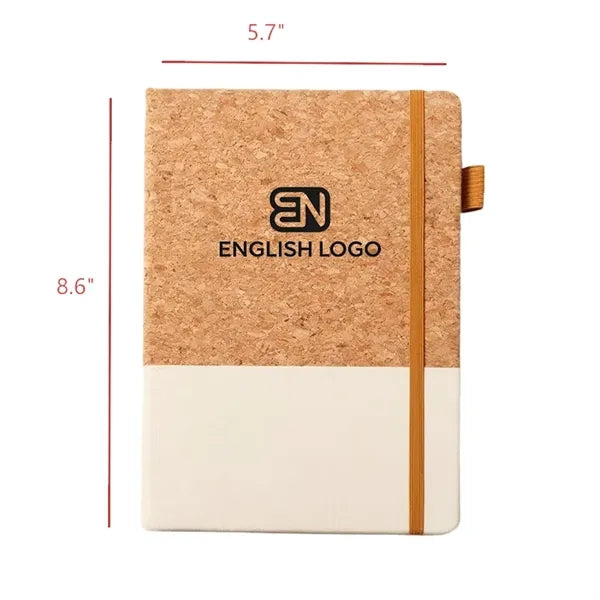 Eco-Friendly Patchwork Cork & Wheat Straw Faux Leather Noteb