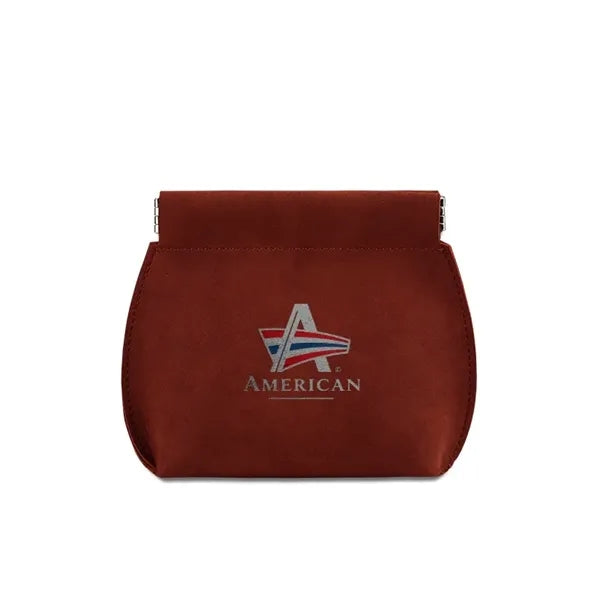 Logo Soft PU Leather Spring Snap Mini Storage Pouch