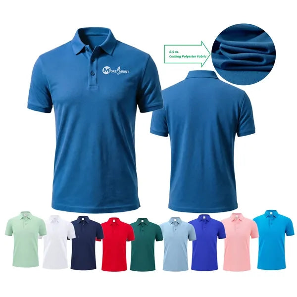 6.5 oz Cooling Polyester Fabric Embroidered Polo Shirt