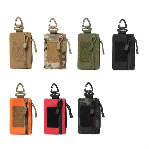 Mini Nylon Organizer Key Pouch with Carabiner