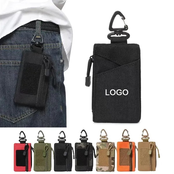 Mini Nylon Organizer Key Pouch with Carabiner