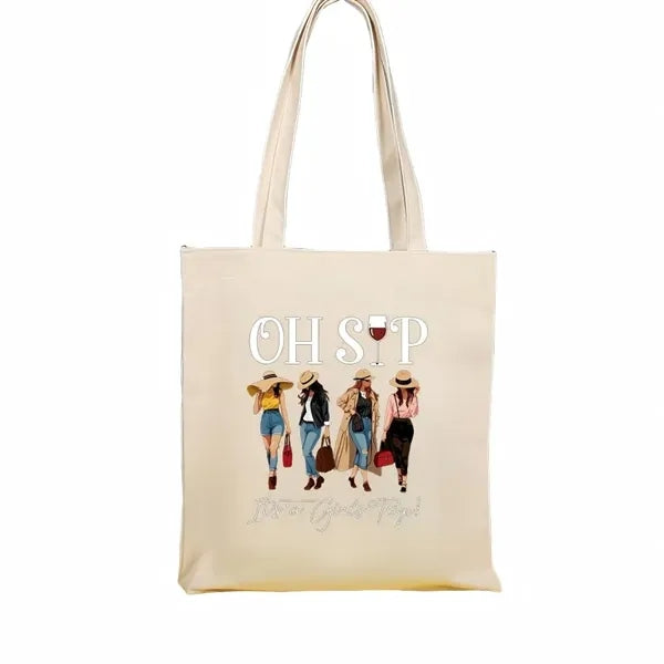 Logo Canvas Shoulder Bag Fashion Large Capacity Tote