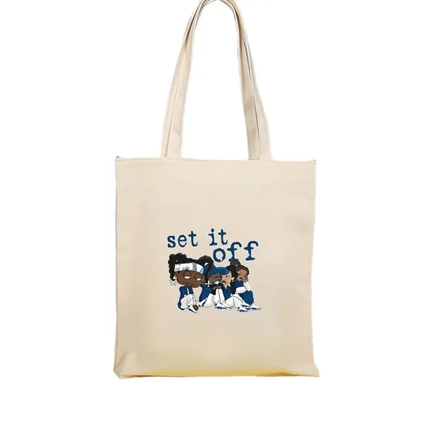 Logo Canvas Shoulder Bag Fashion Large Capacity Tote