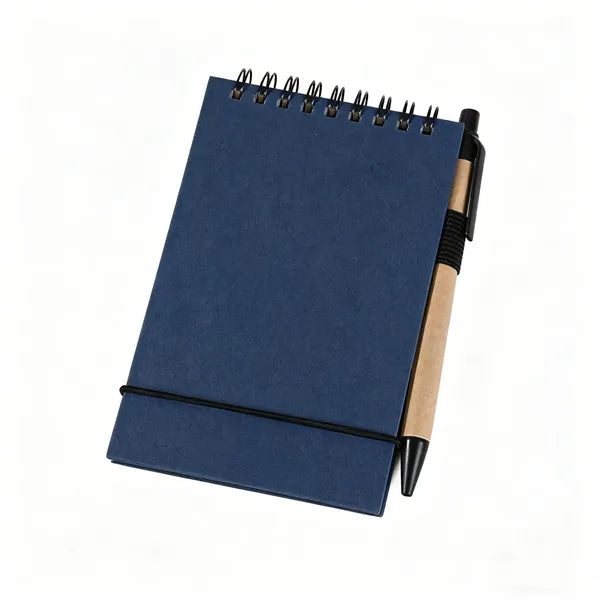 Mini Spiral Coil Notepad with Pen, Customizable Logo