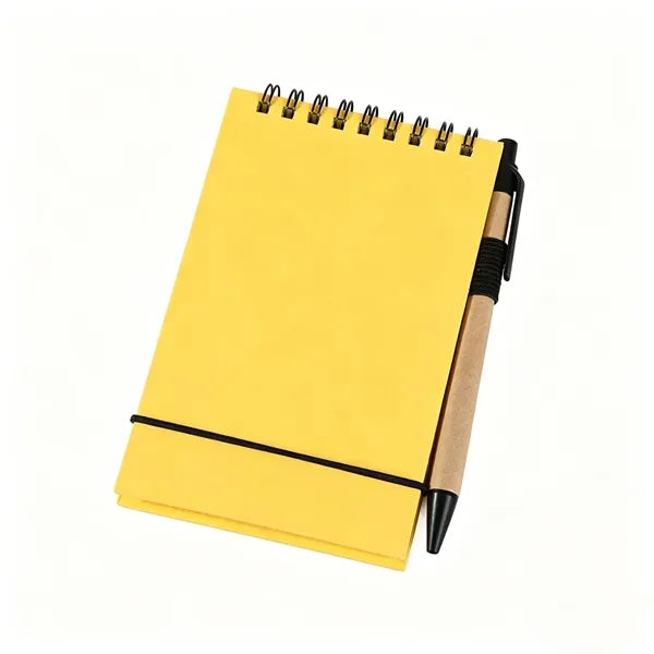 Mini Spiral Coil Notepad with Pen, Customizable Logo