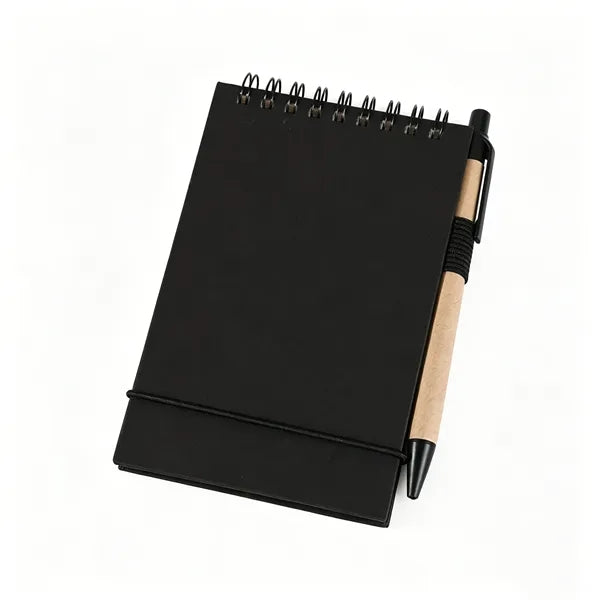 Mini Spiral Coil Notepad with Pen, Customizable Logo