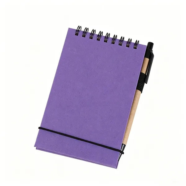 Mini Spiral Coil Notepad with Pen, Customizable Logo