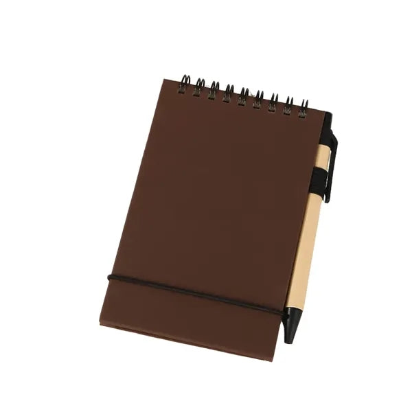 Mini Spiral Coil Notepad with Pen, Customizable Logo