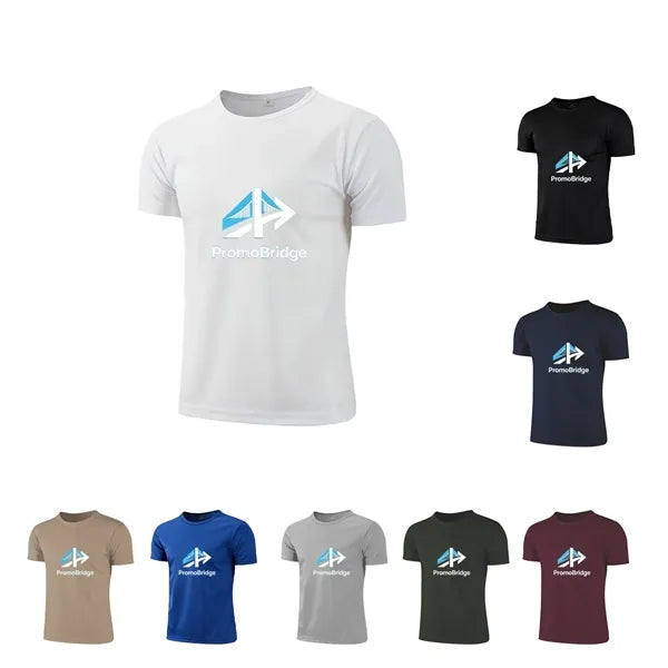 Quick Dry Performance T Shirt Crew Neck Custom Logo