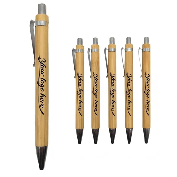 Sustainable Bamboo Retractable Pen Refillable & Ergonomic