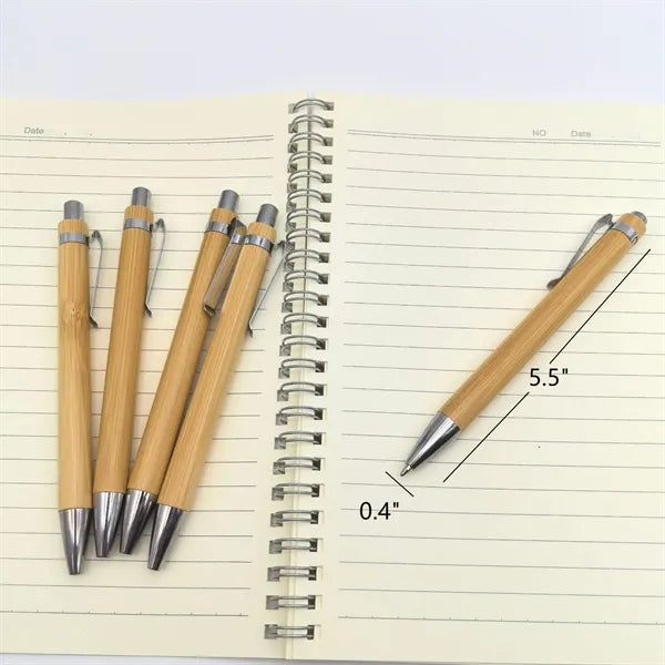 Sustainable Bamboo Retractable Pen Refillable & Ergonomic