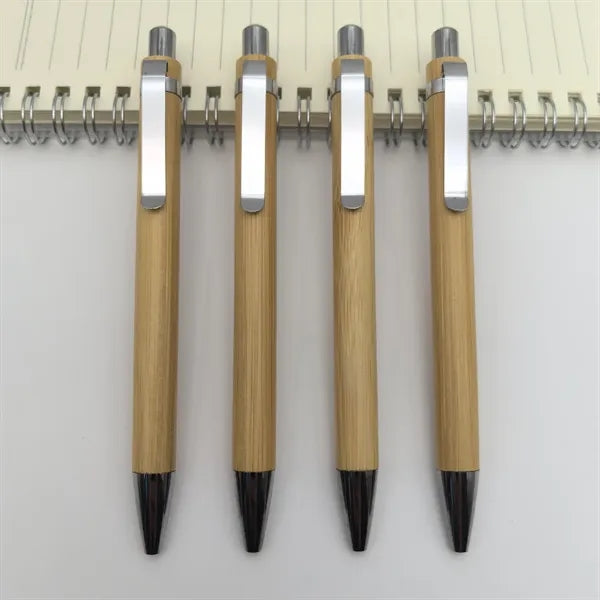 Sustainable Bamboo Retractable Pen Refillable & Ergonomic