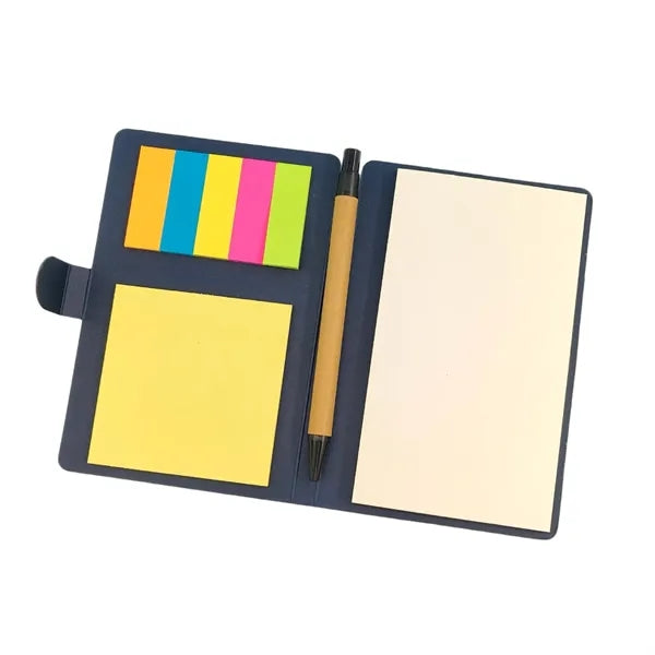 Kraft Cover Sticky Note Notebook with Pen Holder Custom Logo
