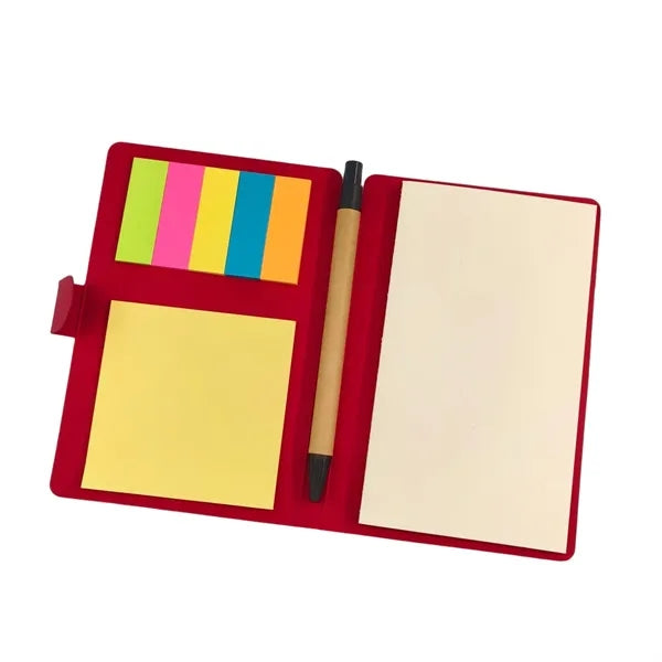 Kraft Cover Sticky Note Notebook with Pen Holder Custom Logo