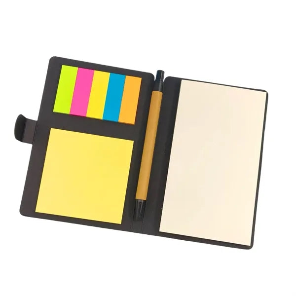 Kraft Cover Sticky Note Notebook with Pen Holder Custom Logo