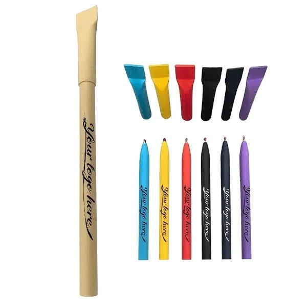 Eco-Friendly Kraft Paper Tube Pens in Assorted Candy Colors