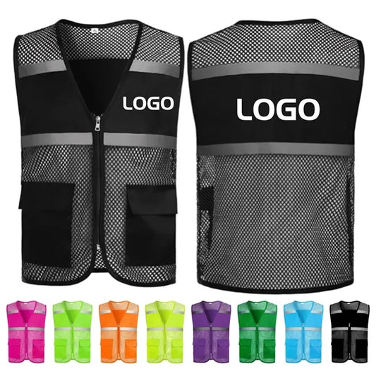 Breathable Mesh Safety Reflective Vest With Dual Pockets