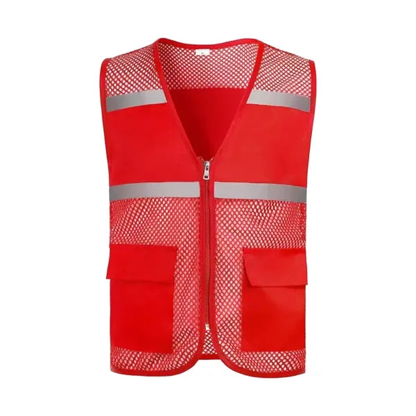 Breathable Mesh Safety Reflective Vest With Dual Pockets