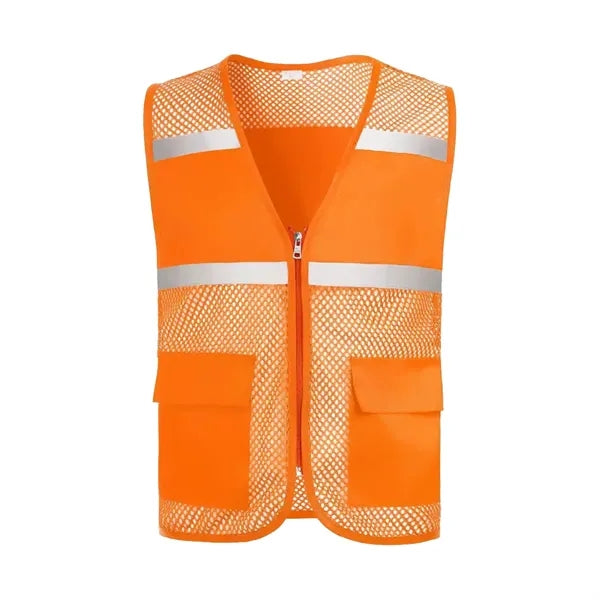 Breathable Mesh Safety Reflective Vest With Dual Pockets