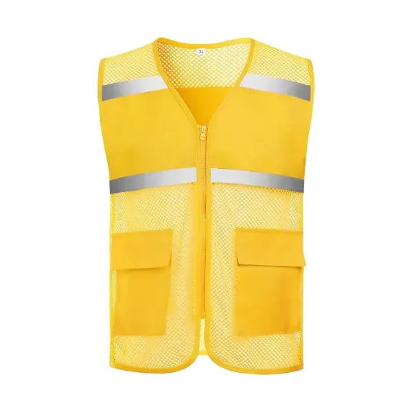Breathable Mesh Safety Reflective Vest With Dual Pockets