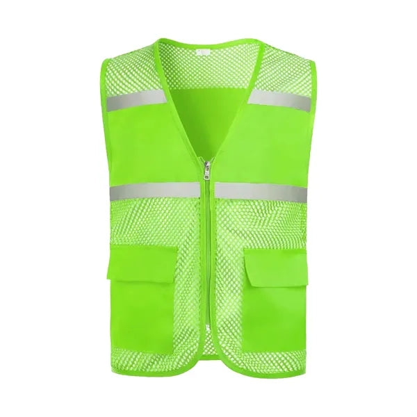 Breathable Mesh Safety Reflective Vest With Dual Pockets