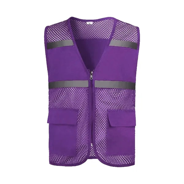 Breathable Mesh Safety Reflective Vest With Dual Pockets