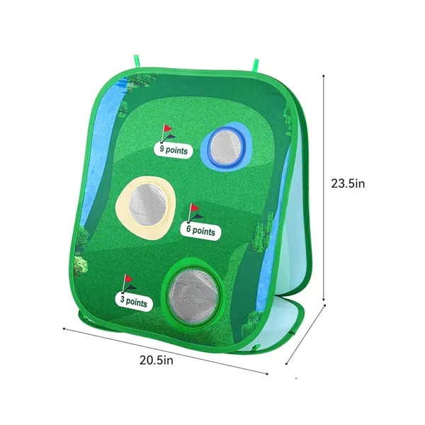 Pop-Up Golf Chipping Net Cornhole Game Set With Targets