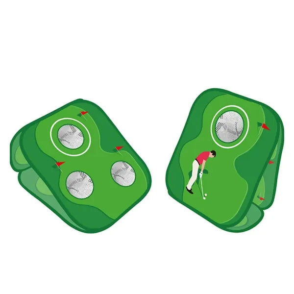 Pop-Up Golf Chipping Net Cornhole Game Set With Targets