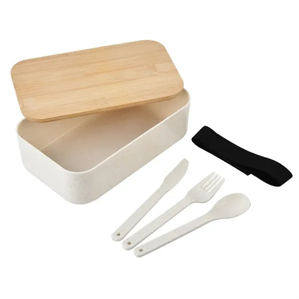 Wheat Straw Bento Lunch Box with Bamboo Lid