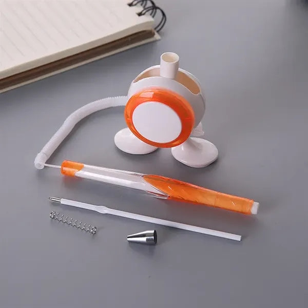 CustomBank Counter Ballpoint Pen with Round Stand set