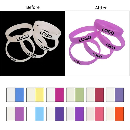 UV Reactive Color Changing Silicone Wristband 8.25 Inch