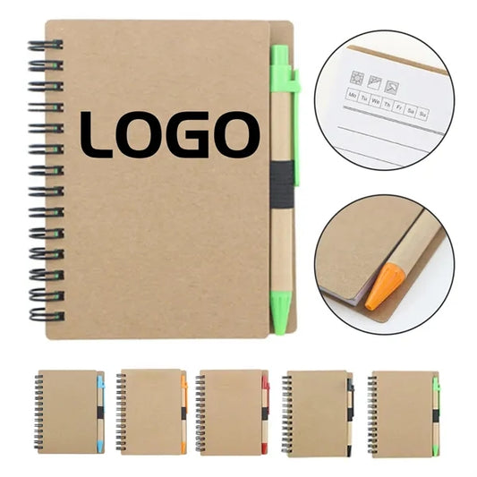Sustainable Stationery Set: 5" Custom Kraft Journal & Pen