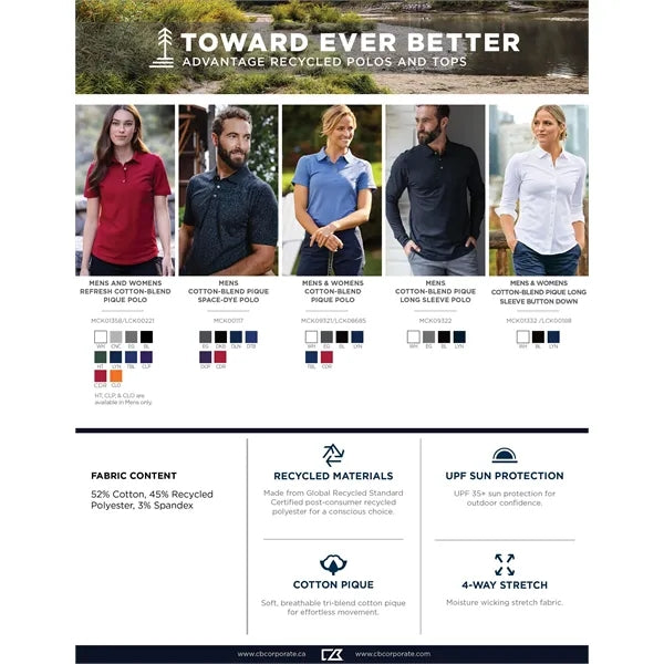 Cutter & Buck Advantage Recycled Cotton-Blend Pique Mens ...