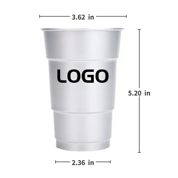 Stackable 16 oz. Aluminum Party Tumbler with Rolled Rim