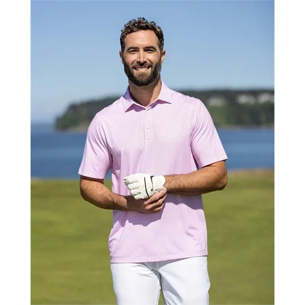 Cutter & Buck Pike Recycled Diamond Dot Print Mens Polo