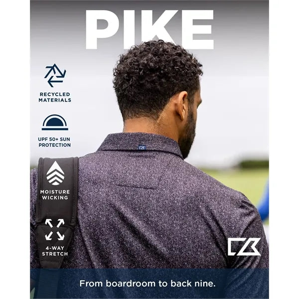 Cutter & Buck Pike Recycled Shadow Check Print Mens Polo