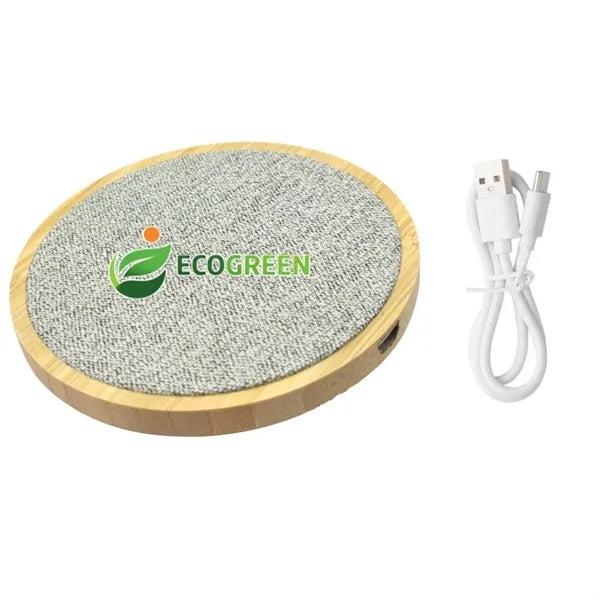 15W Round Bamboo Wireless Charger