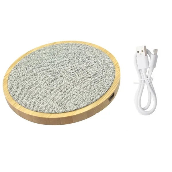 15W Round Bamboo Wireless Charger