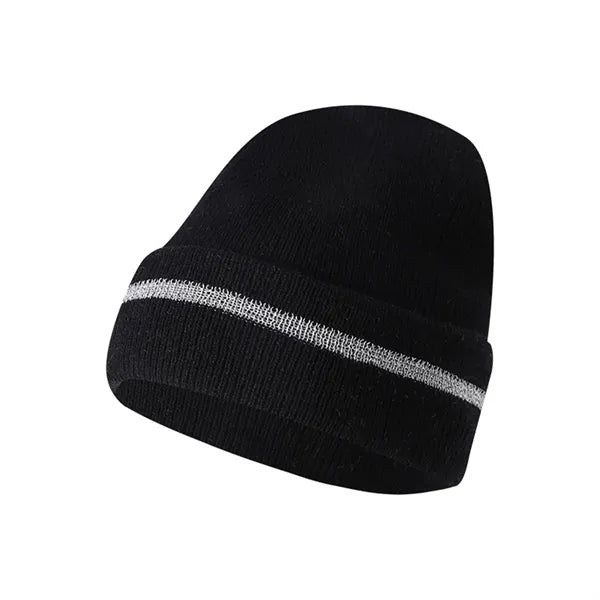 Fluorescent Double-Layer Knit Beanie for Outdoor Winter Safe