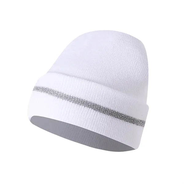 Fluorescent Double-Layer Knit Beanie for Outdoor Winter Safe