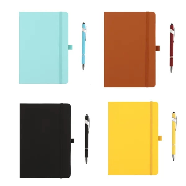 A6 Banded Notebook and Metal Ballpoint Pen