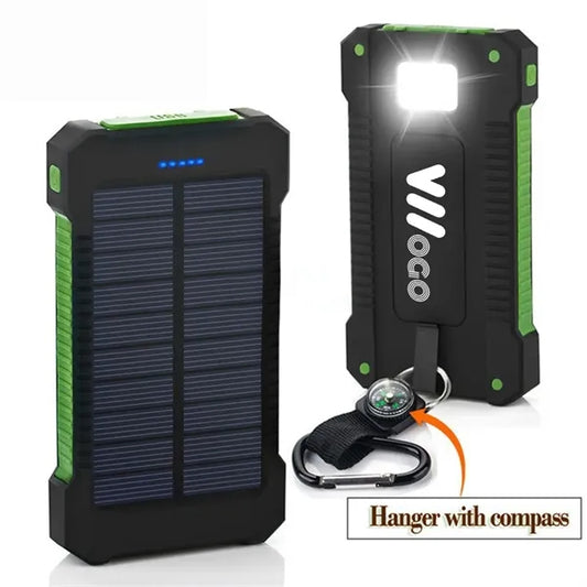 Solar Power Bank 10000mAh With Compass and LED Light