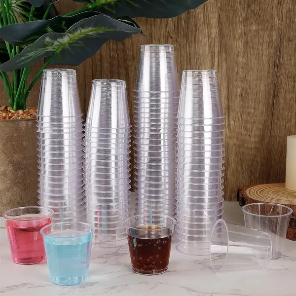 1oz Clear Plastic Disposable Hard Cups