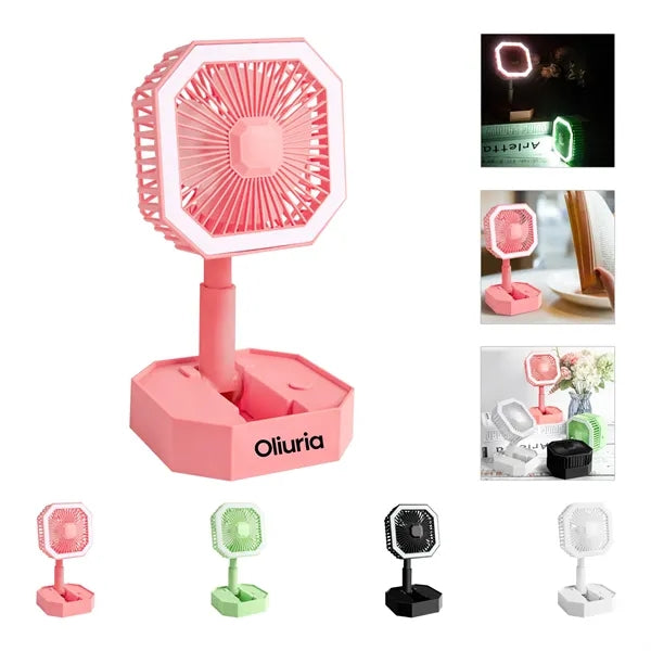 Portable Mini USB Fan with Fill Light & Touch Control