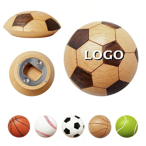 World Cup Wooden Soccer Ball Bottle Opener and Fridge Magnet
