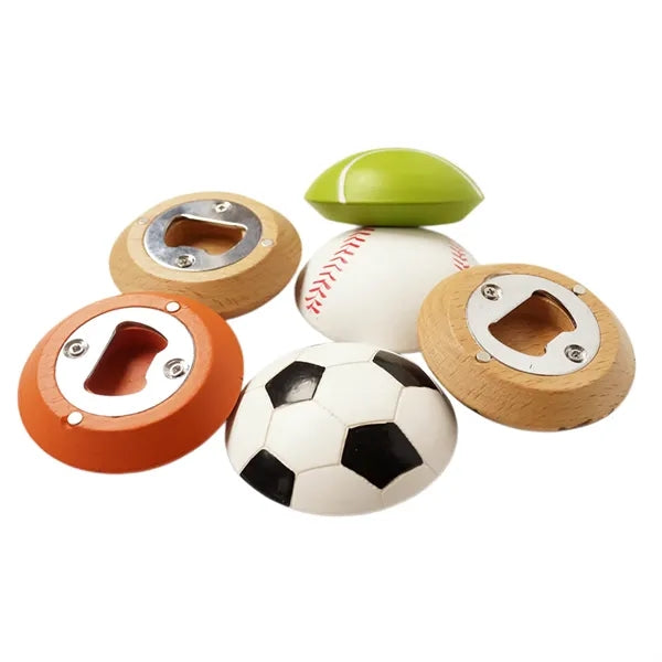 World Cup Wooden Soccer Ball Bottle Opener and Fridge Magnet
